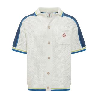 Casablanca Crochet shirt met korte mouwen - Heren - Korte mouwen Overhemden - Veelkleurig - L - Katoen - Overhemden