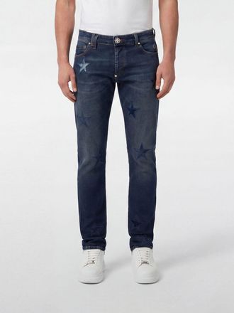 Philipp Plein Jeans skinny fit in denim con patch stelle