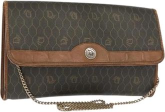 Dior Pre-owned Vintage Honeycomb Canvas Schoudertas - Dames - Vintage Schoudertas - Groen - ONE Size - Leer - Vintage