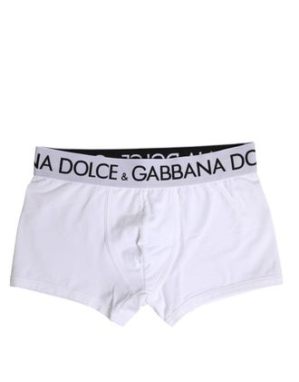 Dolce & Gabbana White Cotton Stretch Regular Boxer Mens Underwear