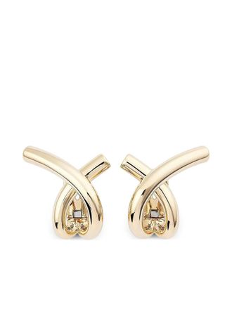 Engelbert 18K yellow gold Cross Loop earrings - women - 18kt Yellow Gold - One Size