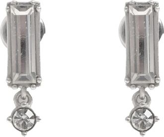 Jil Sander Oorbellen met een Schitterende Kristal - Dames - Oorbellen - Grijs - ONE Size - Accessoires