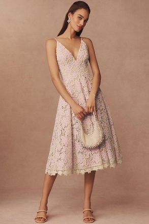 Helsi Amelia V-Neck A-Line Crochet Midi Dress