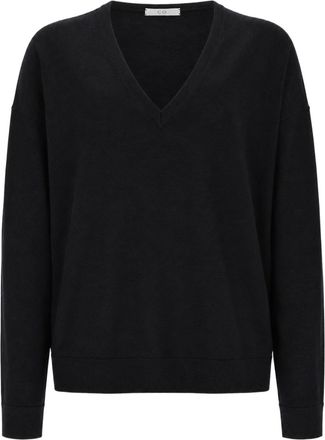Co Cashmere Knit Sweater With Deep V-Neckline