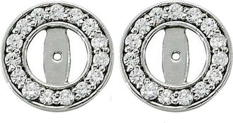 Pompeii3 1/2ct Halo Round Diamond Studs Earring Jackets 14K White Gold (up to 4mm)