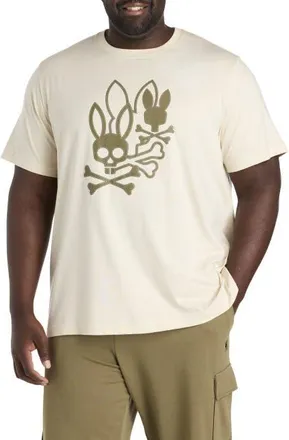 Psycho Bunny Big & Tall Aussie Graphic Tee in White Cap Grey at Nordstrom, Size 4X Big