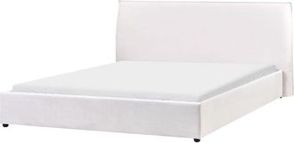 Beliani Beliani - Cama Moderna De Terciopelo Blanco Crema 180 X 200 Cm Tradicional Lavaur
