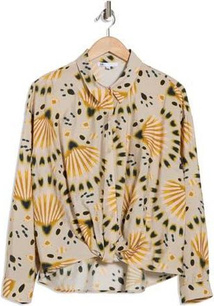 Daniel Rainn Long Sleeve Twist Front Button-Up Shirt in Mint at Nordstrom Rack, Size X-Large