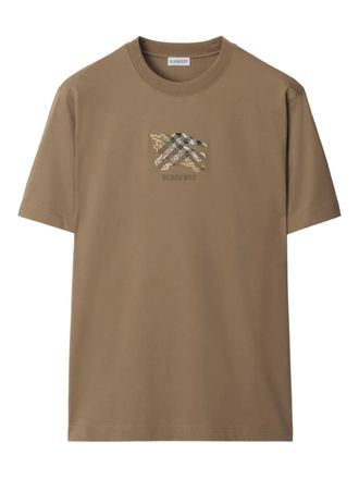 Burberry Equestrian Knight-check cotton T-shirt - men - Cotton - S - Brown