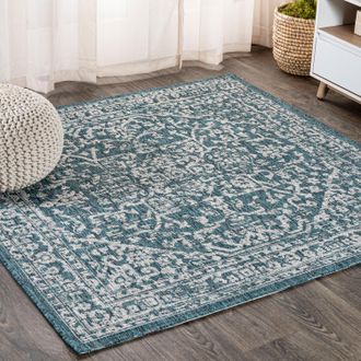 Jonathan Y Designs Malta Bohemian Medallion Textured Weave Indoor/Outdoor Square Area Rug