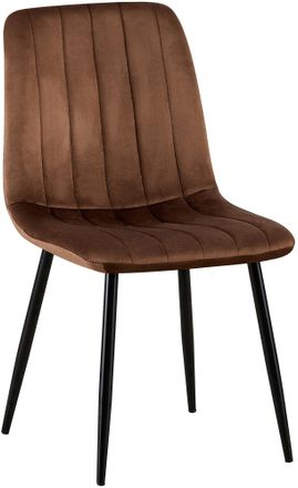Clp Silla De Comedor Dijon Terciopelo Marr&oacute;n