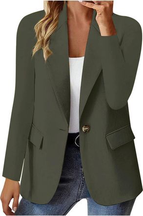 Generic Womens Blazer Suit Clearance Elegant Notch Lapel Open Front Cardigan Jackets Ladies Business Work Office Blazer Jacket Formal Smart Loose Blazers Casu