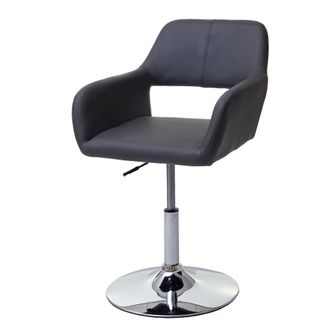 Hhg Hhg - Nunca Usado] Silla De Comedor 926 Iii, Silla De Cocina, Retro A&ntilde;os 50, Polipiel, Gris, Base Cromada