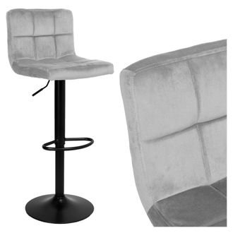 OEM Taburete De Bar Arako De Terciopelo Negro Y Gris