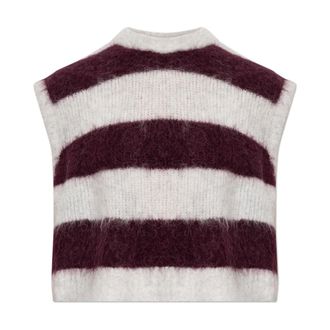 American Vintage Niby Fuzzy Vest - Dames - Ronde hals truien - Wit - Xs/S - Truien & Vesten