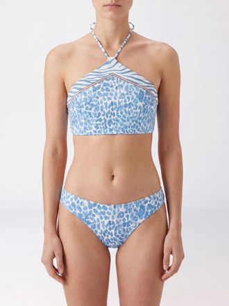 MC2 Saint Barth Top bikini con stampa animalier e scollatura allamericana