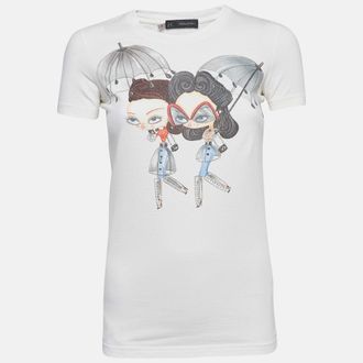 Dsquared2 White Print Cotton Short Sleeve T-Shirt