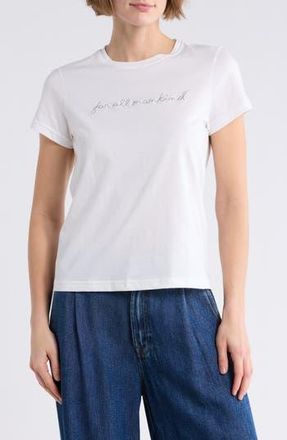 Seven 7 Embroidered Logo T-Shirt in White at Nordstrom Rack, Size X-Small