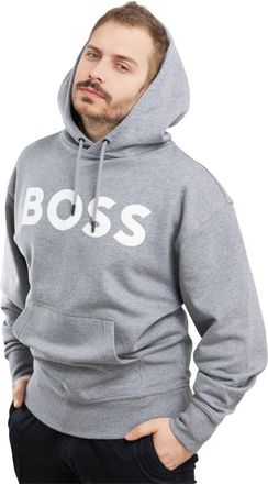 HUGO BOSS Logo Print Hoodie - Heren - Hoodies - Grijs - L - Katoen - Hoodies & sweatvesten