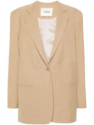 Áeron Mercedes single-breasted blazer - women - Polyester/EcoVero Viscose (LENZING)/Elastane/Cupro/Acetate - 40 - Neutrals