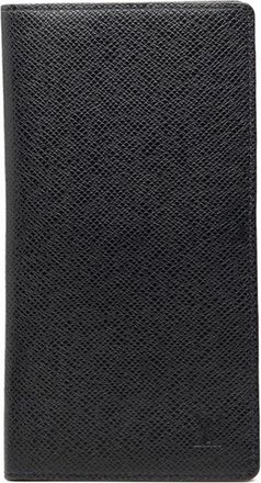 Louis Vuitton Taiga Ardoise Black Leather Long Wallet (Bi-Fold) (Pre-Owned)