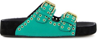 Isabel Marant Sandali slides in pelle - Verde