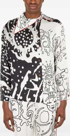 Honey Fucking Dijon Camicia con stampa astratta - Bianco