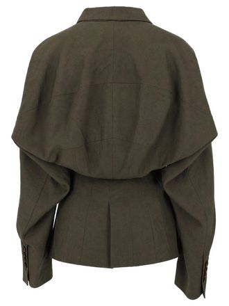 Uma Wang Womens Kaia Jacket Grey Linen Blend Viscose