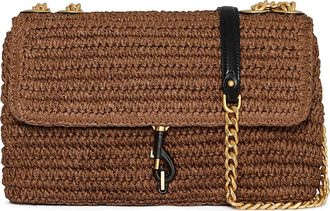 Rebecca Minkoff Medium Edie Woven Convertible Crossbody Bag in Tawny/Black at Nordstrom