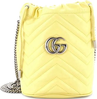 Gucci GG Marmont Matelasse leren mini bucket-tas - Geel