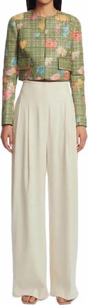 Lela Rose Luxe Linen Pant In Bone