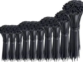 OEM Paquete De 1000 Bridas Negras Para Cables, Bridas De Pl&aacute;stico Resistentes, Bridas De Nailon Rilsan, Cierres Deslizantes Surtidos, Longitud De 100/150/