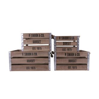 No Brand Set De 4 Cajas De Madera Serie Lome