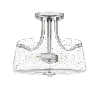 Netlighting Quoizel Hollister Bowl Semi Flush Ceiling Light Polished Nickel in Grey