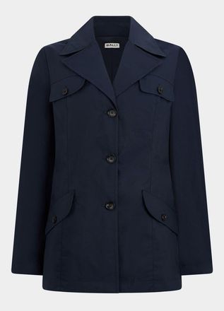 Bally Belted Jacket in Nylon in Blue at Nordstrom, Size 44 Eu