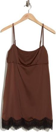 Wayf Lace Trim Minidress in Brown at Nordstrom Rack, Size X-Small