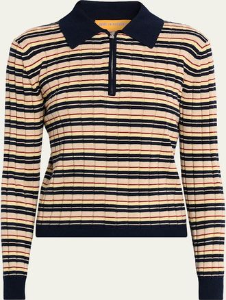 Guest In Residence Striped Track Polo
