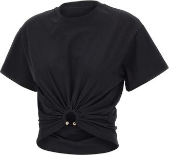 Paco Rabanne Cropped T-shirt - Dames - T-shirts - Zwart - M - Tops