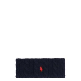 Polo Ralph Lauren Accessoires, Dames, Blauw, ONE Size, Wol, Cable Knit Headband