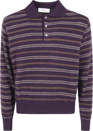 Dunst Su&eacute;ter de punto a rayas con cuello - Knitwear - Hombre - Marr&oacute;n - XS