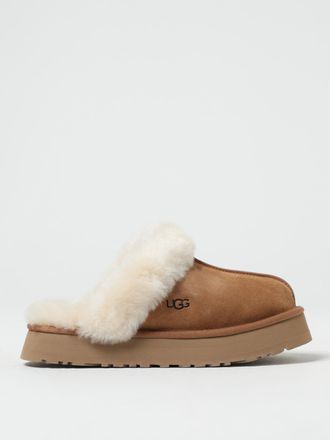 UGG Sabot Disquette in camoscio e pelliccia