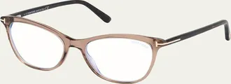 Tom Ford Blue Block Cat-Eye Acetate Optical Frames