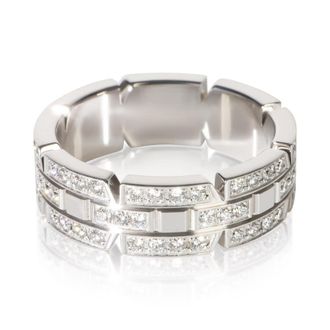 Cartier Pre-Owned Cartier White Gold Diamond Tank Francaise Ring