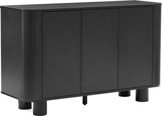 Oviala Aparador moderno rectangular de 3 puertas L120 cm madera negra