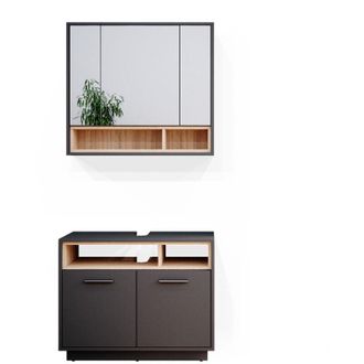 Vicco Set mobili bagno Beatrice, Antracite, 2 parti