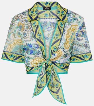 Etro Floral cotton crop top