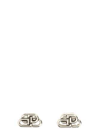 Balenciaga Silver BB Stud Earrings