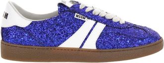 Msgm Msgm, Schoenen, Dames, Blauw, 39 EU, Leer, Retro Sneakers