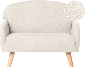 Beliani Sof&aacute; Infantil Tapizado De Boucl&eacute; Con Reposabrazos Para Ni&ntilde;os Peque&ntilde;os Beige Ottal