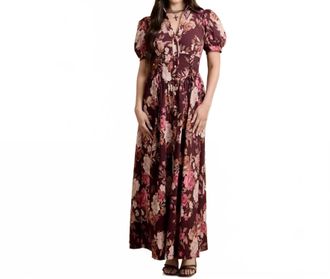Skylar Rose Puff Sleeve Maxi Dress In Floral